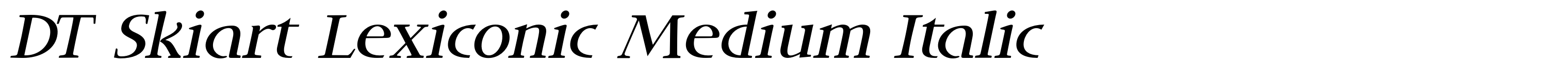 DT Skiart Lexiconic Medium Italic